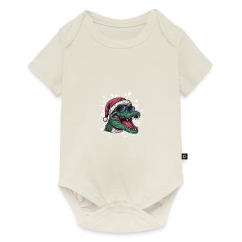 Alligator Noël drôle - Body à manches courtes Premium Bébé - blanc cassé - Devant