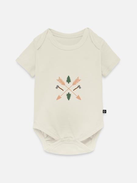 Wald Förster Holzfäller - Baby Premium Kurzarmbody - Naturweiß