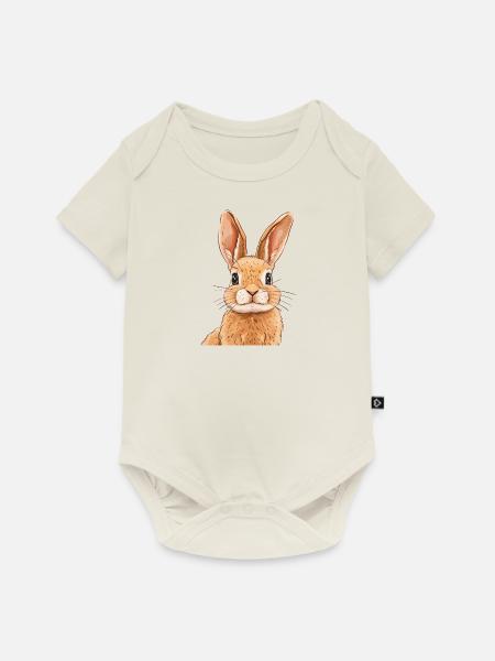 Hasenzahn Häschen Ostern - Baby Premium Kurzarmbody - Naturweiß