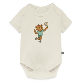 Volleyball - Bärin - Baby Premium Kurzarmbody - Naturweiß - Vorne
