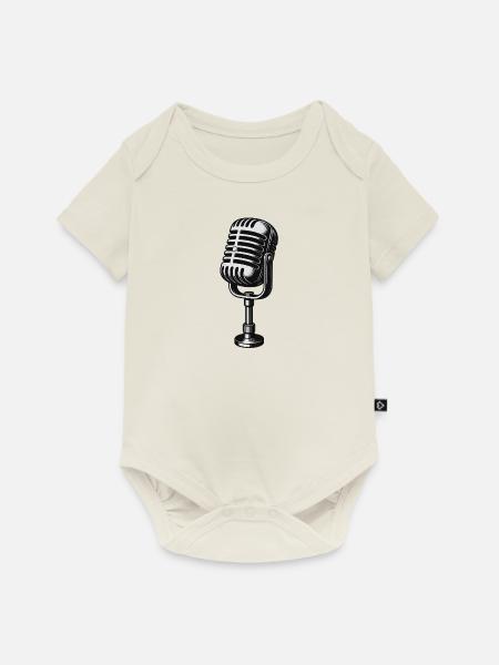 Altes Mikrofon - Baby Premium Kurzarmbody - Naturweiß