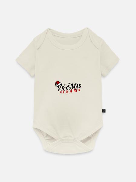 X-Mas Team Weihnachten - Baby Premium Kurzarmbody - Naturweiß