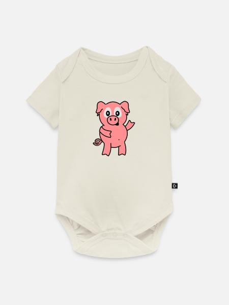pig - Baby Premium Kurzarmbody - Naturweiß
