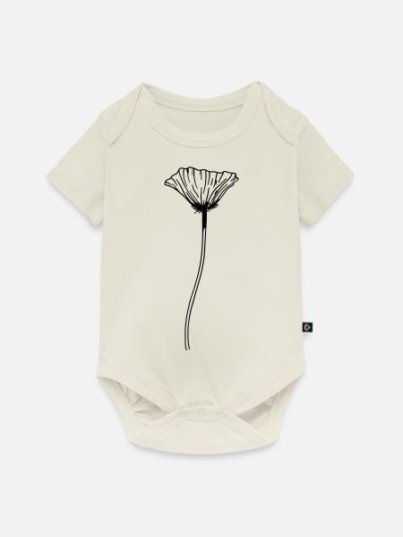 Mohn Blume - Baby Premium Kurzarmbody - Naturweiß