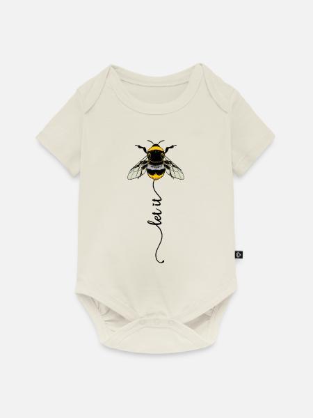 Biene Hummel - Baby Premium Kurzarmbody - Naturweiß