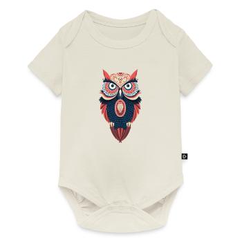 Hippie Eule - Baby Premium Kurzarmbody - Naturweiß - Vorne