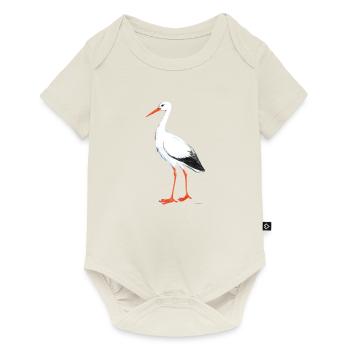 Storch - Baby Premium Kurzarmbody - Naturweiß - Vorne