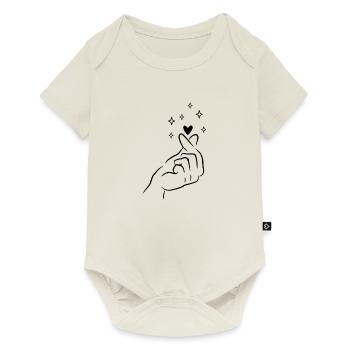 Finger Heart Coréen K Pop - Body à manches courtes Premium Bébé - blanc cassé - Devant