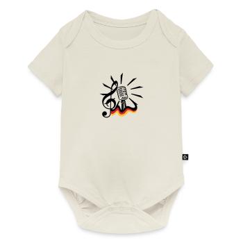 clef et micro / clef 'n mic (3c) - Body à manches courtes Premium Bébé - blanc cassé - Devant