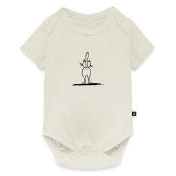 Katze von hinten - Baby Premium Kurzarmbody - Naturweiß - Vorne