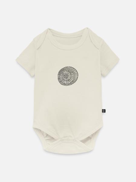Minimal Schnecke Schwarz - Baby Premium Kurzarmbody - Naturweiß