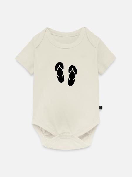 Flip Flops - Baby Premium Kurzarmbody - Naturweiß