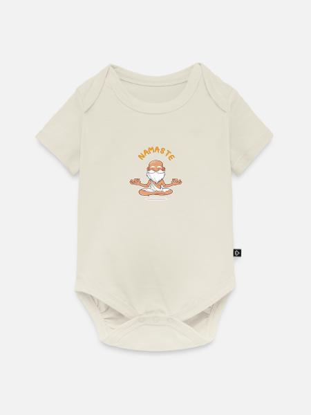 Namaste Guru - Baby Premium Kurzarmbody - Naturweiß