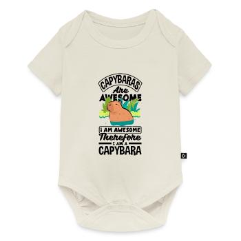 Capybara rongeur Capybara sont une citation impressionnante - Body à manches courtes Premium Bébé - blanc cassé - Devant