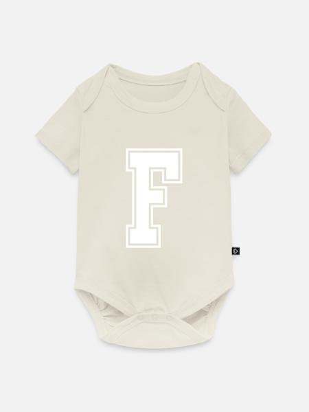 Buchstabe F - Baby Premium Kurzarmbody - Naturweiß