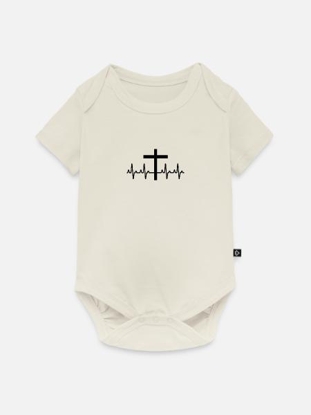 Jesus Christ God Faith - Baby Premium Kurzarmbody - Naturweiß