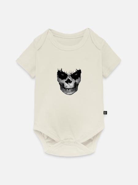 Totenkopf düster Skull horror Kiefer - Baby Premium Kurzarmbody - Naturweiß