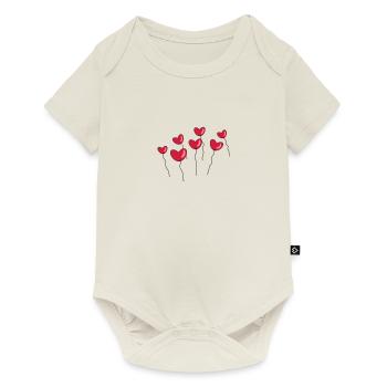 Ballons en forme de cœur - Body à manches courtes Premium Bébé - blanc cassé - Devant