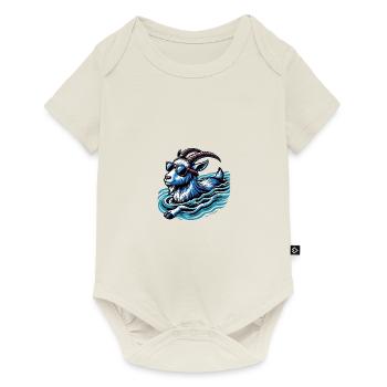 Funny Goat Swimming Sport Design - Baby Premium short-sleeve bodysuit - off white - Front