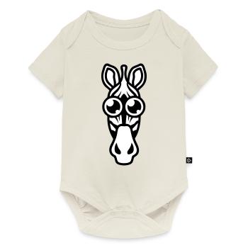 zebra child drawing animals - Baby Premium short-sleeve bodysuit - off white - Front
