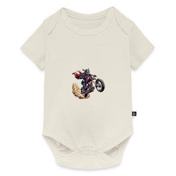 Motorcycle Kangaroo Heroic Adventure - Baby Premium short-sleeve bodysuit - off white - Front