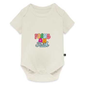 Concentrez-vous sur la foi Conception chrétienne vibrante - Body à manches courtes Premium Bébé - blanc cassé - Devant