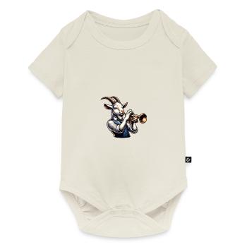 Coole Ziege Spielt Trompete Band Orchester - Baby Premium Kurzarmbody - Naturweiß - Vorne