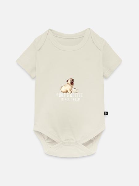 Möpse - Baby Premium Kurzarmbody - Naturweiß