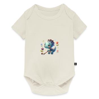 Cute Dinosaur Dino Field Hockey Player - Baby Premium short-sleeve bodysuit - off white - Front