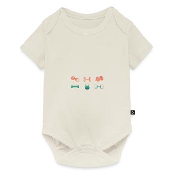 Dumbbell Weights Fitness Gym Workout Training - Baby Premium short-sleeve bodysuit - off white - Front