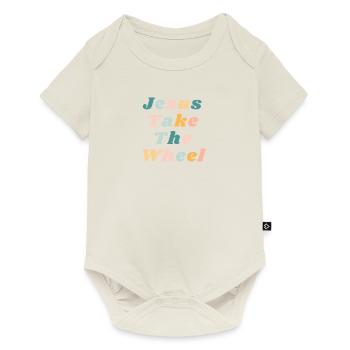 Jesus Take The Wheel Happy Colorful Vibe Christian - Baby Premium Kurzarmbody - Naturweiß - Vorne
