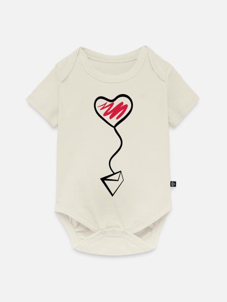valentinsmail - Baby Premium Kurzarmbody - Naturweiß