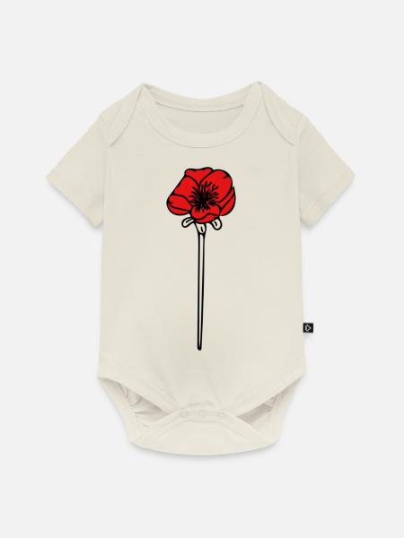 Mohn - Baby Premium Kurzarmbody - Naturweiß
