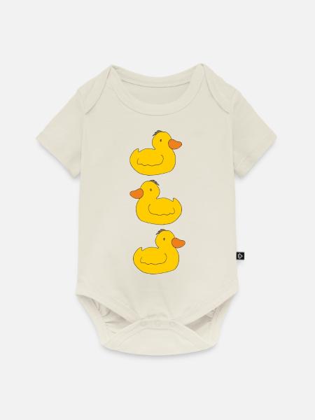drei entchen - Baby Premium Kurzarmbody - Naturweiß