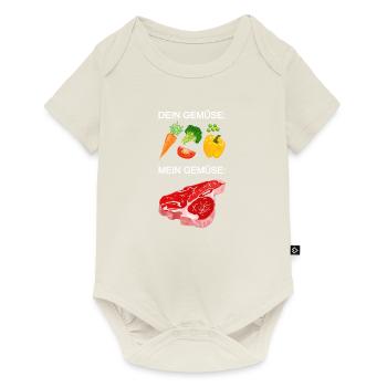 Viande, steak de légumes, carnivore, grillade - Body à manches courtes Premium Bébé - blanc cassé - Devant