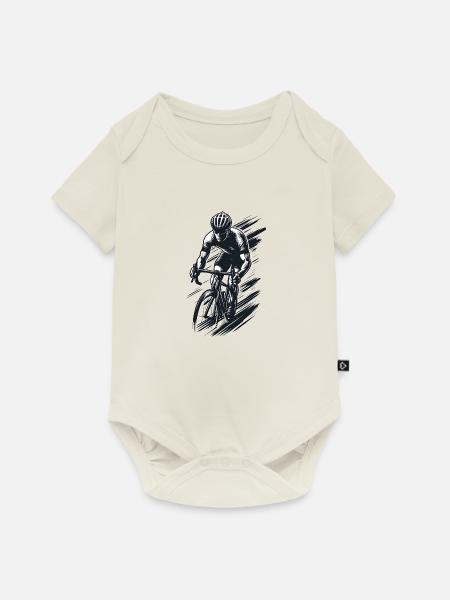 Radfahrer, Grafik - Baby Premium Kurzarmbody - Naturweiß