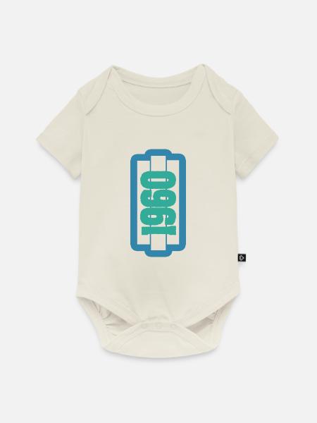 Jahr 1960 - Baby Premium Kurzarmbody - Naturweiß
