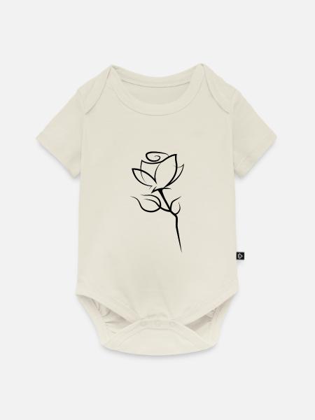 Blume Rose - Baby Premium Kurzarmbody - Naturweiß