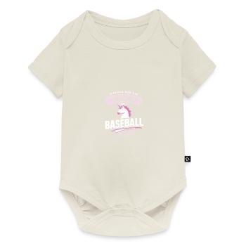 Nur ein Mädchen, das Baseball-Einhorn liebt - Baby Premium Kurzarmbody - Naturweiß - Vorne