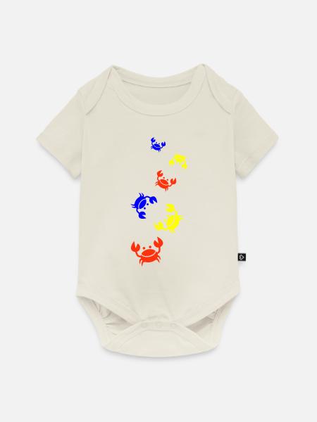 Krebs tier Bunt - Baby Premium Kurzarmbody - Naturweiß