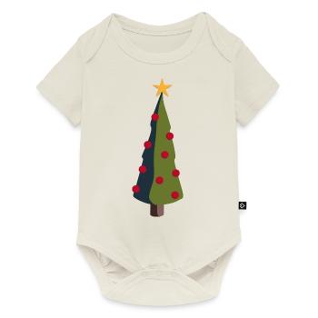 Weihnachtsbaum - Baby Premium Kurzarmbody - Naturweiß - Vorne