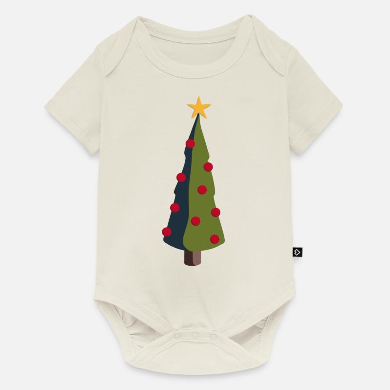 Weihnachtsbaum - Baby Premium Kurzarmbody - Naturweiß