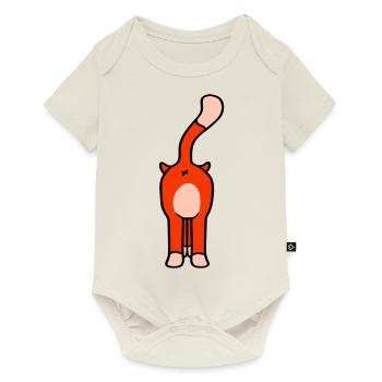 Standing Funny Cat From Behind Backside Ass - Baby Premium short-sleeve bodysuit - off white - Front