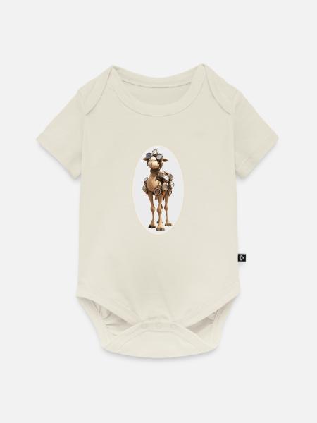 Kamel Zeit - Baby Premium Kurzarmbody - Naturweiß