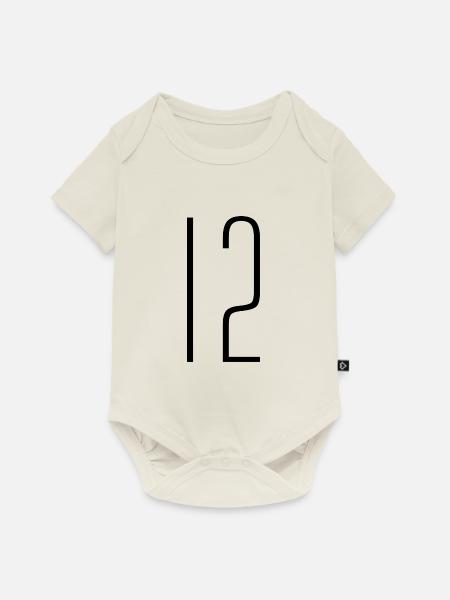 12 - Baby Premium Kurzarmbody - Naturweiß