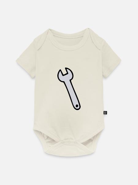 Schraubenschlüssel - Baby Premium Kurzarmbody - Naturweiß