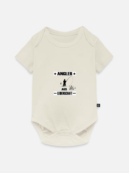 Angeln - Baby Premium Kurzarmbody - Naturweiß