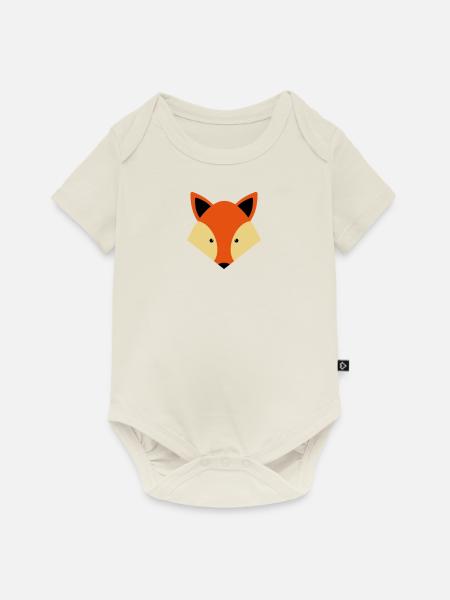 Fuchs - Baby Premium Kurzarmbody - Naturweiß