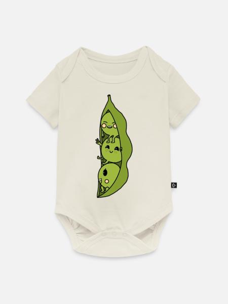 Erbsen - Baby Premium Kurzarmbody - Naturweiß