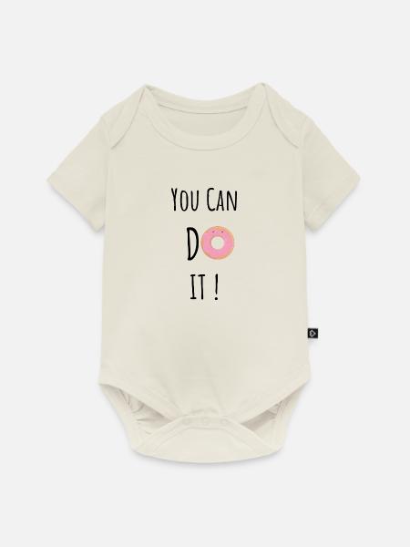 You can do it, do it, donut - Baby Premium Kurzarmbody - Naturweiß